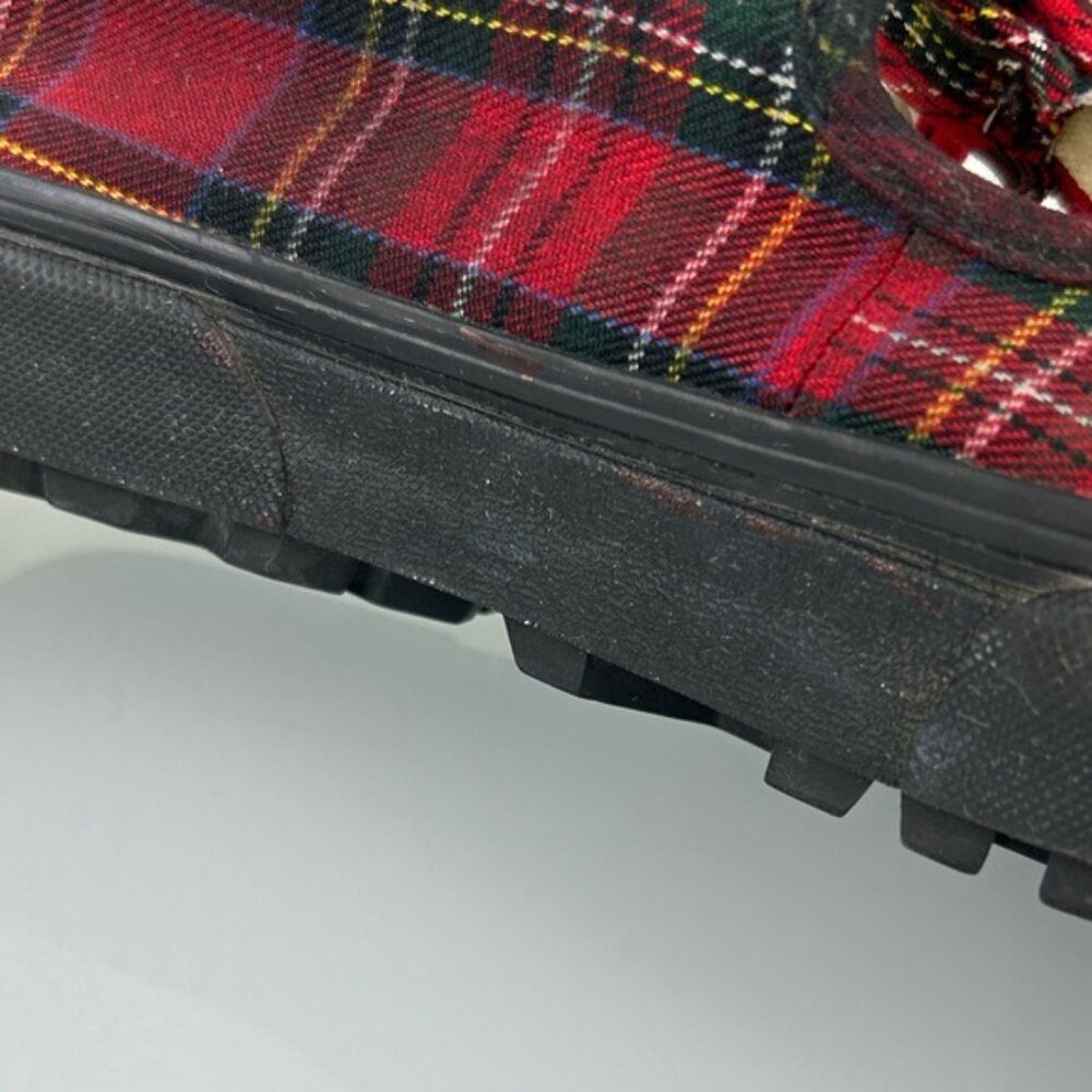 VANS Red Tartan Plaid MaryJane Sneakers Size 6.5 Women’s 5 Men’s - Picture 15 of 16
